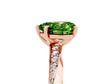 Rose gold Heart Cut Peridot Engagement Ring with Side Stone Accents and Four-Prong Setting_65
