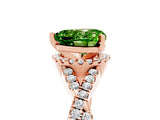 Rose gold Heart Cut Peridot  Halo Twist Band Solitaire Prong Setting Ring_41