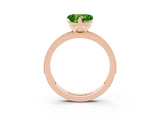 Rose gold Heart Cut Peridot Milgrain Pavé Engagement Ring with Four-Prong Setting_15