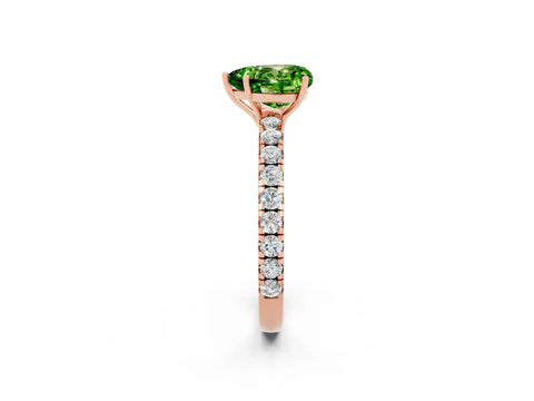 Rose gold Heart Cut Peridot Pavé Solitaire Engagement Ring with Four-Prong Setting_14