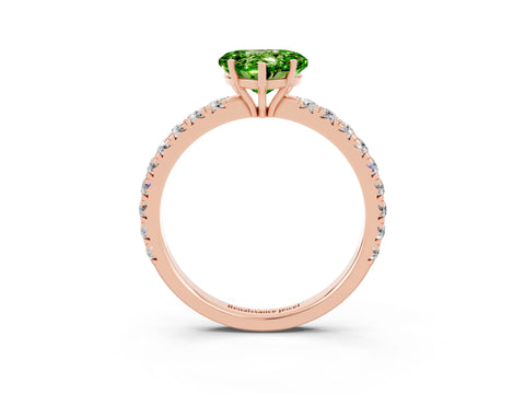 Rose gold Heart Cut Peridot Pavé Solitaire Engagement Ring with Four-Prong Setting_15