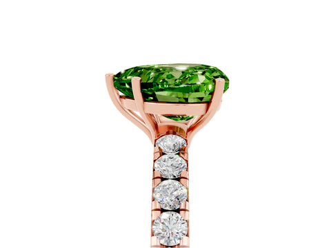 Rose gold Heart Cut Peridot Pavé Solitaire Engagement Ring with Four-Prong Setting_17