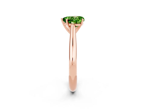 Rose gold Heart Cut Peridot Solitaire Engagement Ring with Cathedral Setting and Four-Prong Mount_14
