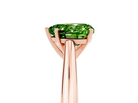 Rose gold Heart Cut Peridot Solitaire Engagement Ring with Cathedral Setting and Four-Prong Mount_17