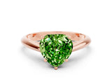 Rose gold Heart Cut Peridot Solitaire Engagement Ring with Cathedral Setting and Four-Prong Mount_24