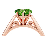 Rose gold Heart Cut Peridot Solitaire Engagement Ring with Cathedral Setting and Four-Prong Mount_34