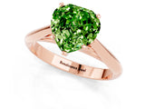 Rose gold Heart Cut Peridot Solitaire Engagement Ring with Cathedral Setting and Four-Prong Mount_67