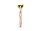 Rose gold Heart Cut Peridot Solitaire Engagement Ring with Cathedral Setting and Four-Prong Mount_68