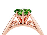 Rose gold Heart Cut Peridot Solitaire Engagement Ring with Cathedral Setting and Four-Prong Mount_70