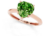 Rose gold Heart Cut Peridot Solitaire Engagement Ring with Classic Band and Four-Prong Setting_25