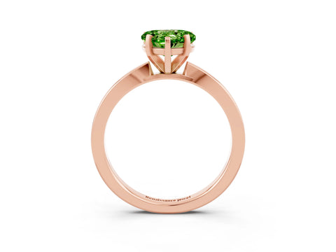 Rose gold Heart Cut Peridot Solitaire Engagement Ring with Classic Band and Four-Prong Setting_27
