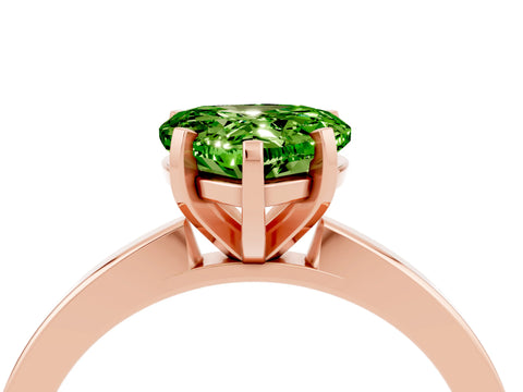 Rose gold Heart Cut Peridot Solitaire Engagement Ring with Classic Band and Four-Prong Setting_28