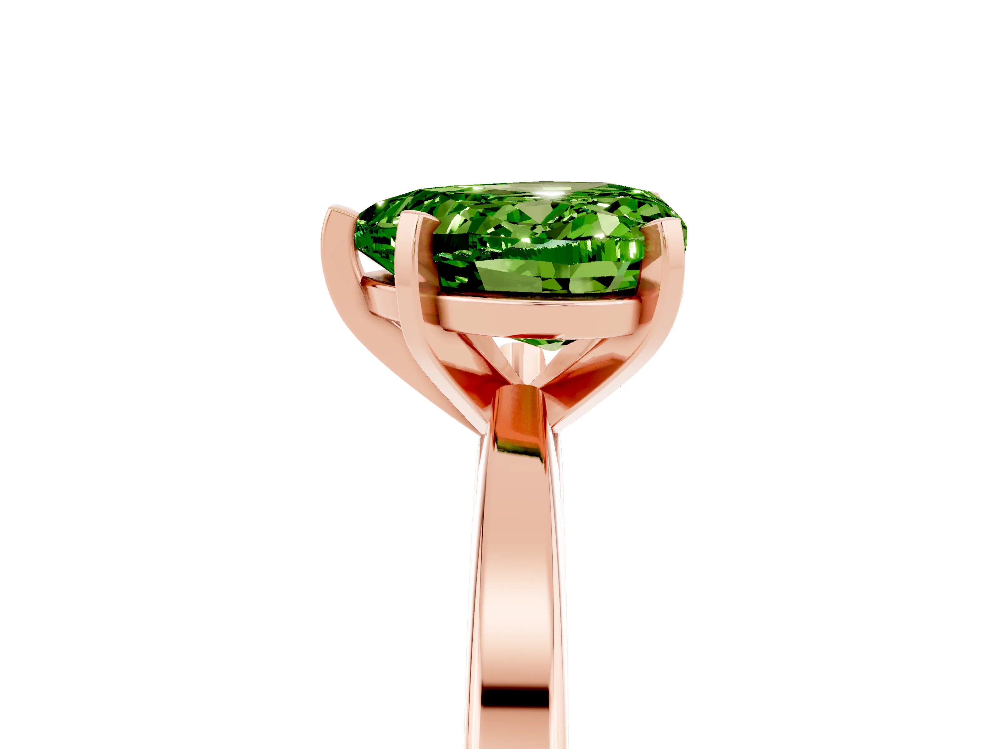 Rose gold Heart Cut Peridot Solitaire Engagement Ring with Classic Band and Four-Prong Setting_29