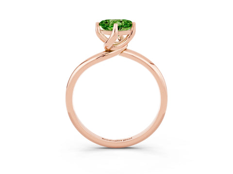 Rose gold Heart Cut Peridot Solitaire Engagement Ring with Four-Prong Setting and Classic Band_15