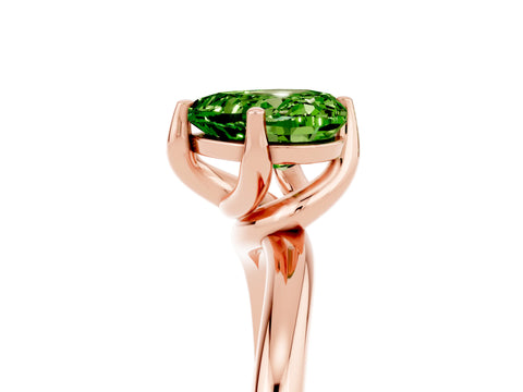 Rose gold Heart Cut Peridot Solitaire Engagement Ring with Four-Prong Setting and Classic Band_17