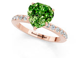 Rose gold Heart Cut Peridot Solitaire Engagement Ring with Pavé Band and Four-Prong Setting_1