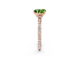 Rose gold Heart Cut Peridot Solitaire Engagement Ring with Pavé Band and Four-Prong Setting_2