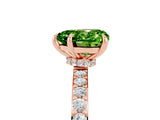 Rose gold Heart Cut Peridot Solitaire Engagement Ring with Pavé Band and Four-Prong Setting_5