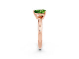 Rose gold Heart Cut Peridot Solitaire Engagement Ring with Round Band and Four-Prong Setting_2