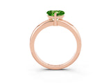 Rose gold Heart Cut Peridot Solitaire Engagement Ring with Round Band and Four-Prong Setting_3
