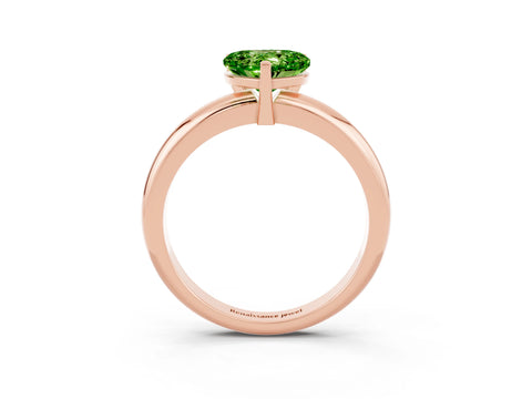 Rose gold Heart Cut Peridot Solitaire Engagement Ring with Round Band and Four-Prong Setting_3