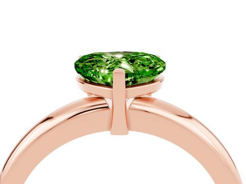 Rose gold Heart Cut Peridot Solitaire Engagement Ring with Round Band and Four-Prong Setting_4