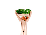 Rose gold Heart Cut Peridot Solitaire Engagement Ring with Round Band and Four-Prong Setting_5
