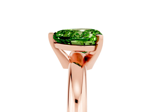 Rose gold Heart Cut Peridot Solitaire Engagement Ring with Round Band and Four-Prong Setting_5