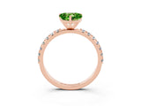 Rose gold Heart Cut Peridot Solitaire Pavé Band with Four-Prong Setting_3