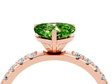 Rose gold Heart Cut Peridot Solitaire Pavé Band with Four-Prong Setting_4