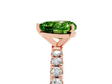 Rose gold Heart Cut Peridot Solitaire Pavé Band with Four-Prong Setting_5