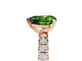 Rose gold Heart Cut Peridot Solitaire Pavé Engagement Ring with Round Band and Prong Setting_78