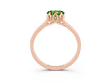 Rose gold Heart Cut Peridot Solitaire Ring with Flower Prong Setting and Classic Band_39