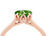 Rose gold Heart Cut Peridot Solitaire Ring with Flower Prong Setting and Classic Band_40