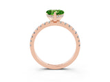 Rose gold Heart Cut Peridot Solitaire Ring with Pavé Band and Four-Prong Setting_27