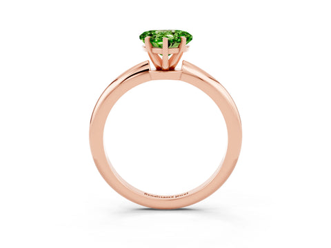 Rose gold Heart Cut Peridot Solitaire Ring with Six-Prong Setting and Classic Band_3