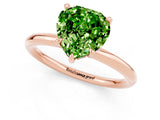 Rose gold Heart Cut Peridot Solitaire Ring with Thin Band and Four-Prong Setting_1