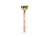 Rose gold Heart Cut Peridot Solitaire Ring with Thin Band and Four-Prong Setting_2