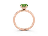 Rose gold Heart Cut Peridot Solitaire Ring with Thin Band and Four-Prong Setting_3