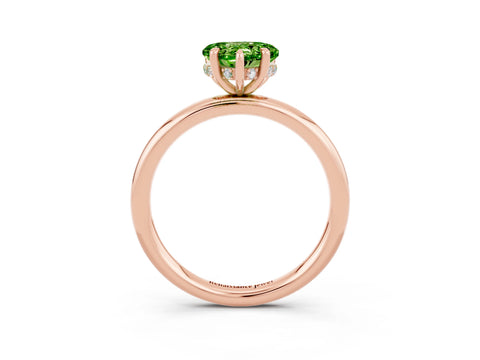 Rose gold Heart Cut Peridot Solitaire Ring with Thin Band and Four-Prong Setting_3