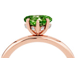 Rose gold Heart Cut Peridot Solitaire Ring with Thin Band and Four-Prong Setting_4