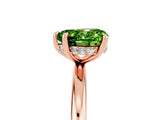Rose gold Heart Cut Peridot Solitaire Ring with Thin Band and Four-Prong Setting_5