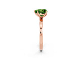 Rose gold Heart Cut Peridot Solitaire Ring with Thin Band and Prong Setting_14