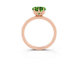 Rose gold Heart Cut Peridot Solitaire Ring with Thin Band and Prong Setting_15