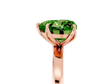 Rose gold Heart Cut Peridot Solitaire Ring with Thin Band and Prong Setting_17