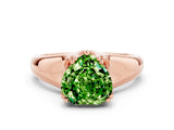 Rose gold Heart Cut Peridot Solitaire Ring with Wide Band and Prong Setting