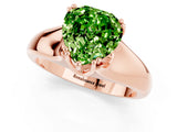 Rose gold Heart Cut Peridot Solitaire Ring with Wide Band and Prong Setting_1