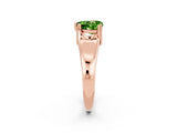 Rose gold Heart Cut Peridot Solitaire Ring with Wide Band and Prong Setting_2