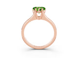 Rose gold Heart Cut Peridot Solitaire Ring with Wide Band and Prong Setting_3