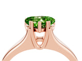 Rose gold Heart Cut Peridot Solitaire Ring with Wide Band and Prong Setting_4